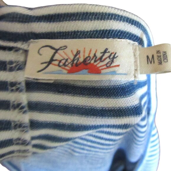 Faherty Blue and White Stripe Buttons in Back Casual Dress in Cotton, Sz Medium - Picture 6 of 6